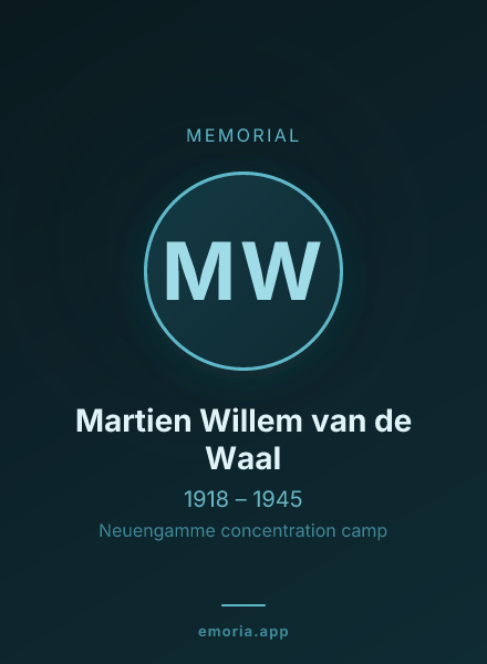 Memorial portrait of Martien Willem van de Waal