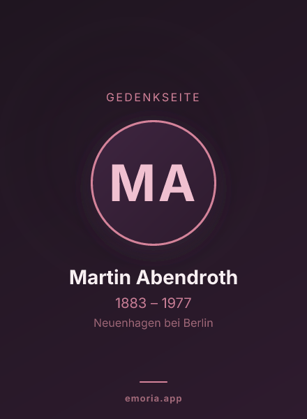 Gedenkportrait von Martin Abendroth