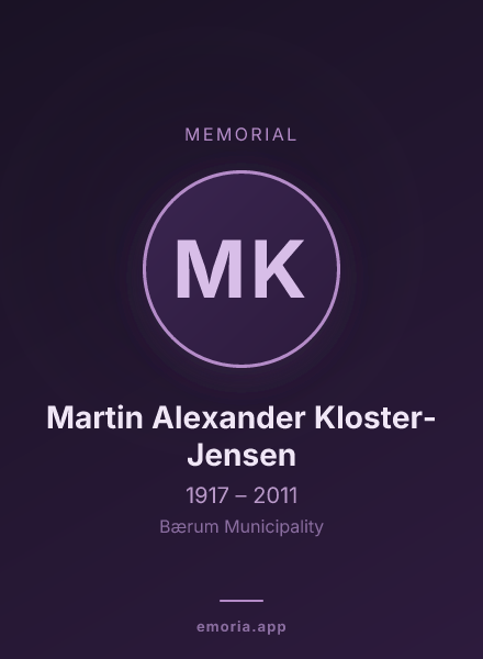 Memorial portrait of Martin Alexander Kloster-Jensen