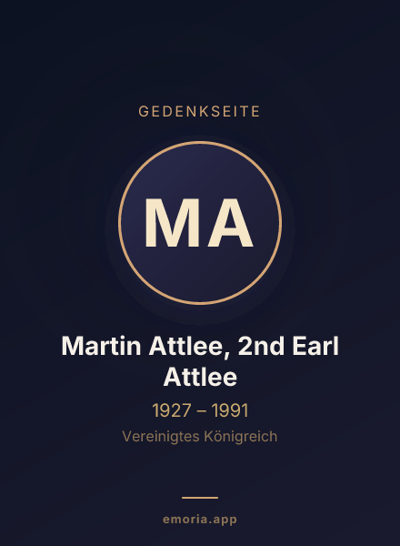 Gedenkportrait von Martin Attlee, 2nd Earl Attlee