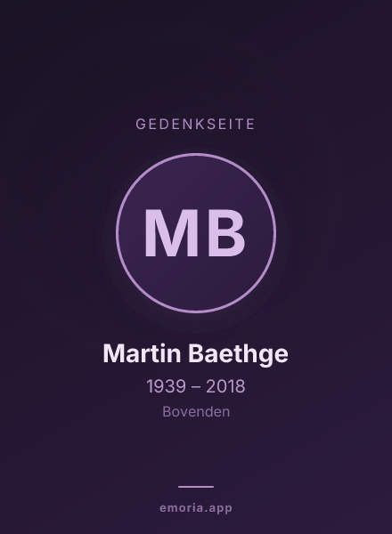 Gedenkportrait von Martin Baethge