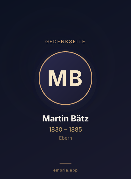 Gedenkportrait von Martin Bätz