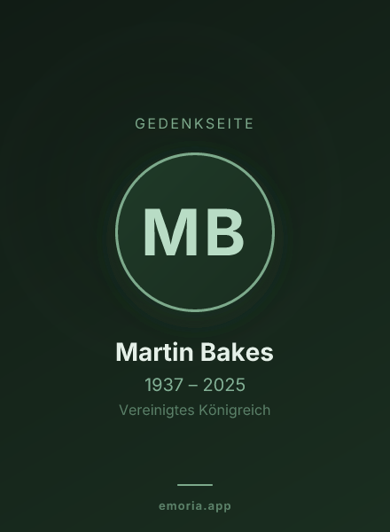 Gedenkportrait von Martin Bakes