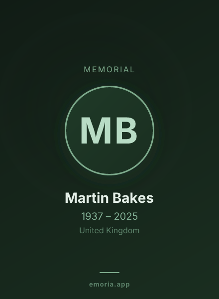 Memorial portrait of Martin Bakes