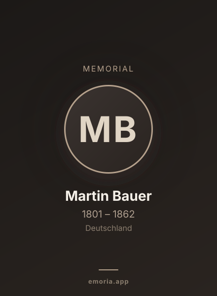 Memorial portrait of Martin Bauer