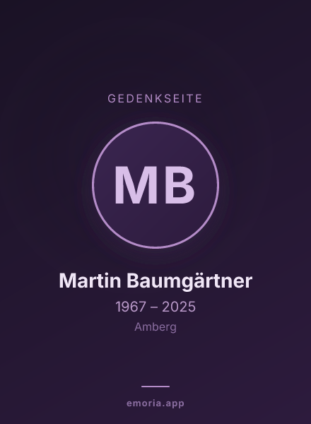 Gedenkportrait von Martin Baumgärtner