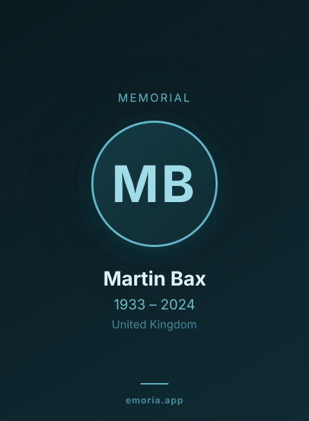 Memorial portrait of Martin Bax