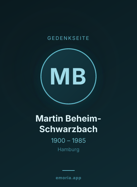 Gedenkportrait von Martin Beheim-Schwarzbach