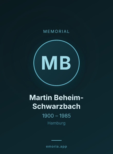 Memorial portrait of Martin Beheim-Schwarzbach