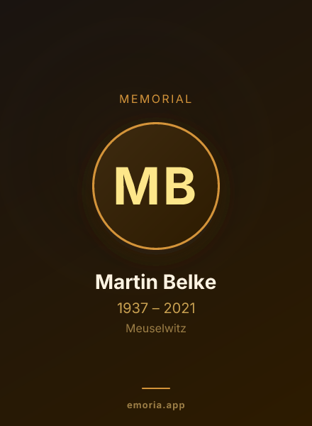 Memorial portrait of Martin Belke