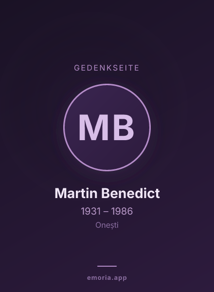Gedenkportrait von Martin Benedict