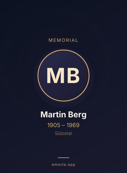 Memorial portrait of Martin Berg