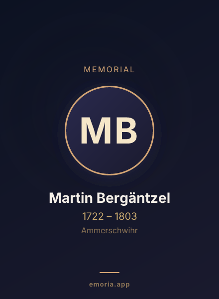 Memorial portrait of Martin Bergäntzel
