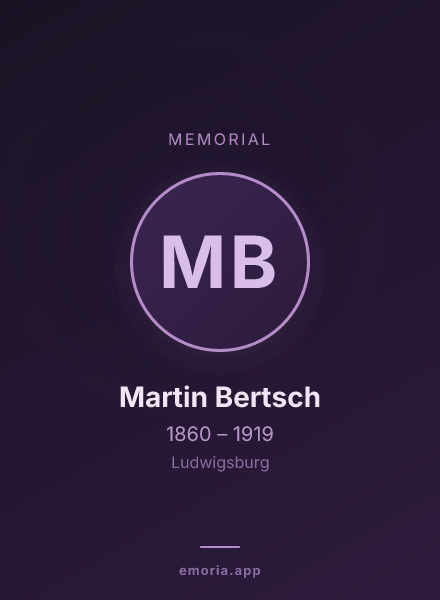 Memorial portrait of Martin Bertsch