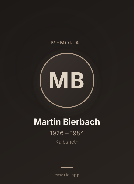 Memorial portrait of Martin Bierbach