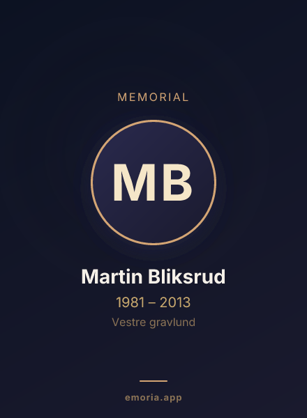 Memorial portrait of Martin Bliksrud