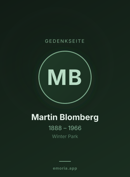 Gedenkportrait von Martin Blomberg