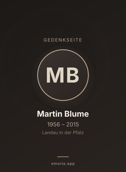 Gedenkportrait von Martin Blume