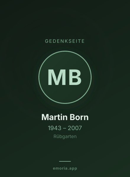 Gedenkportrait von Martin Born