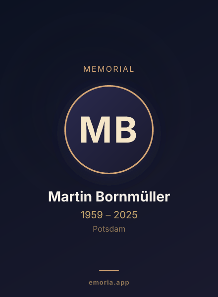 Memorial portrait of Martin Bornmüller