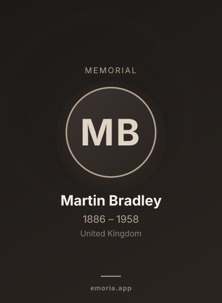 Memorial portrait of Martin Bradley