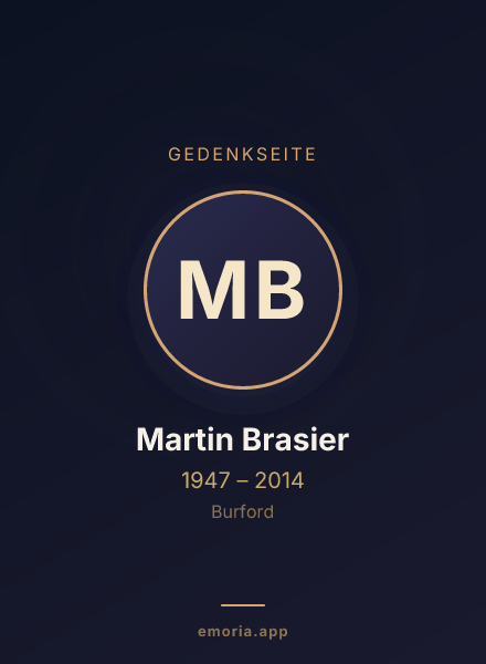 Gedenkportrait von Martin Brasier