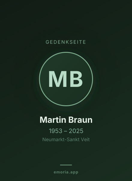Gedenkportrait von Martin Braun