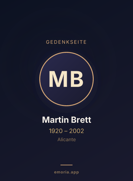 Gedenkportrait von Martin Brett