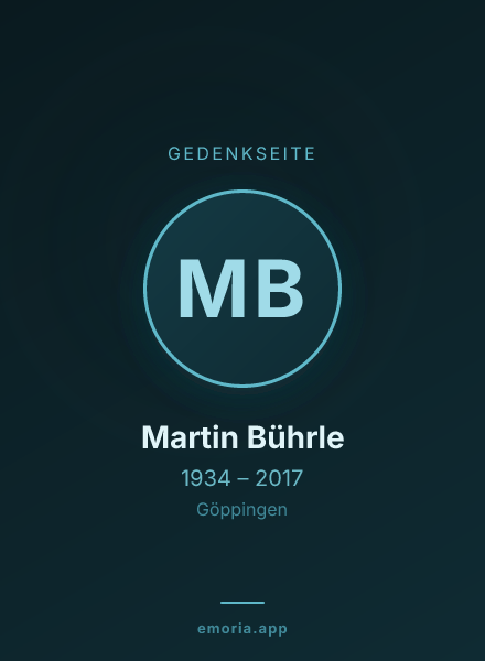 Gedenkportrait von Martin Bührle