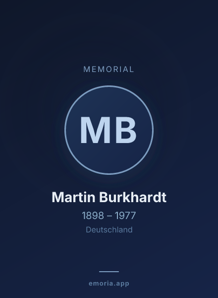 Memorial portrait of Martin Burkhardt