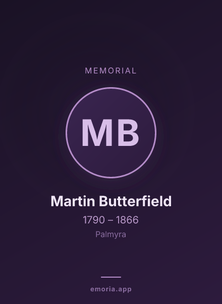 Memorial portrait of Martin Butterfield