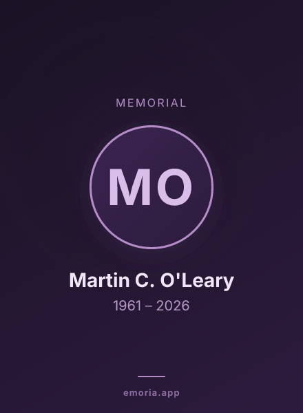 Memorial portrait of Martin C. O'Leary