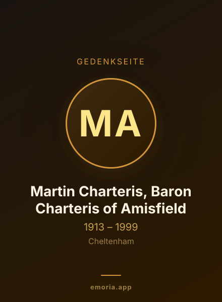 Gedenkportrait von Martin Charteris, Baron Charteris of Amisfield