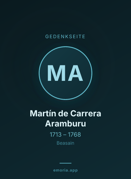 Gedenkportrait von Martín de Carrera Aramburu