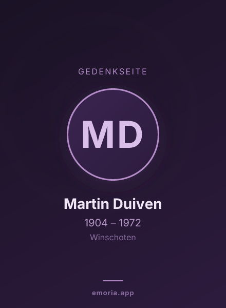 Gedenkportrait von Martin Duiven