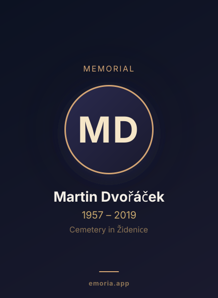Memorial portrait of Martin Dvořáček