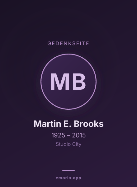Gedenkportrait von Martin E. Brooks