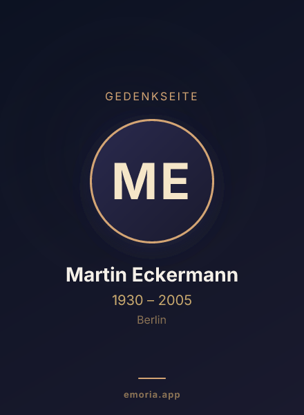Gedenkportrait von Martin Eckermann