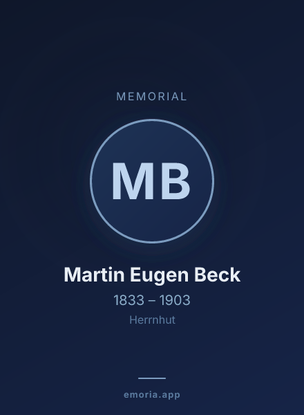 Memorial portrait of Martin Eugen Beck