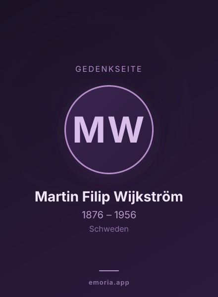 Gedenkportrait von Martin Filip Wijkström