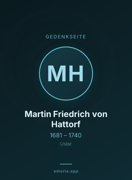 Gedenkportrait von Martin Friedrich von Hattorf