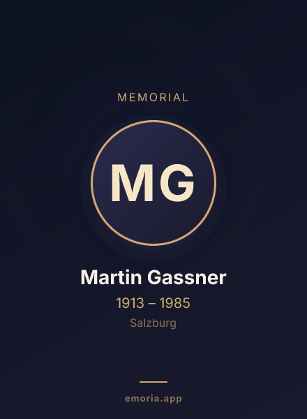 Memorial portrait of Martin Gassner
