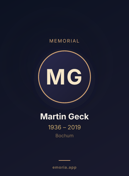 Memorial portrait of Martin Geck