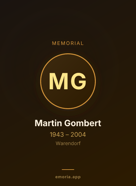 Memorial portrait of Martin Gombert