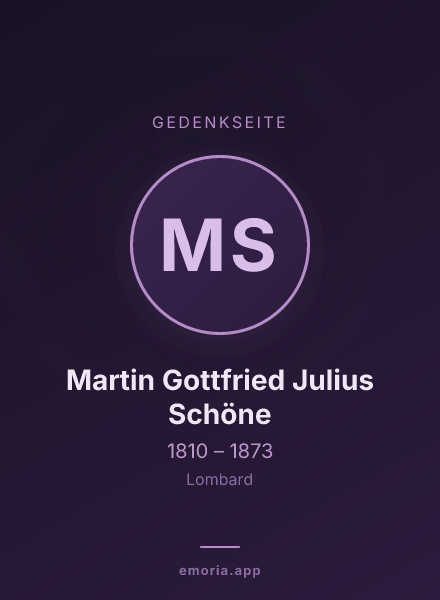 Gedenkportrait von Martin Gottfried Julius Schöne