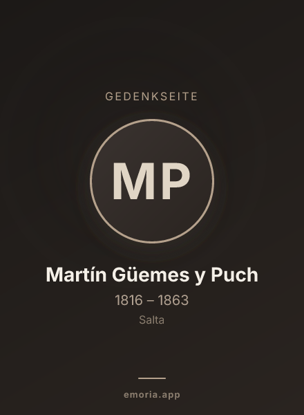 Gedenkportrait von Martín Güemes y Puch