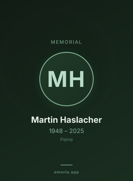 Memorial portrait of Martin Haslacher