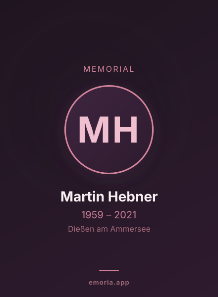 Memorial portrait of Martin Hebner