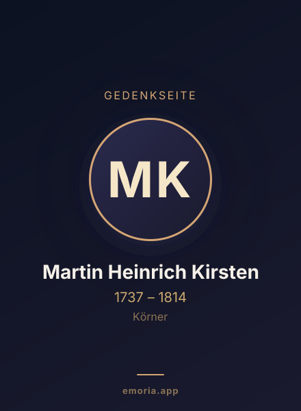 Gedenkportrait von Martin Heinrich Kirsten