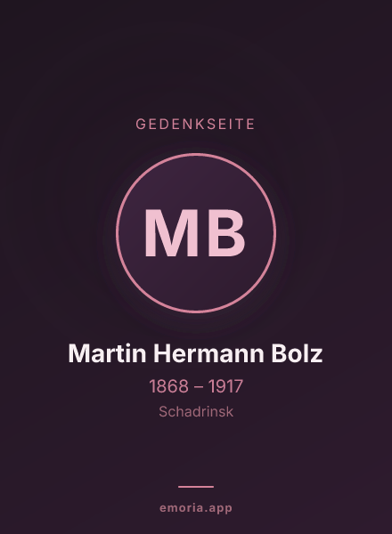 Gedenkportrait von Martin Hermann Bolz